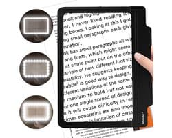 Leesvergrootglas met 4x vergroting en 36 dimbare LED-lampjes