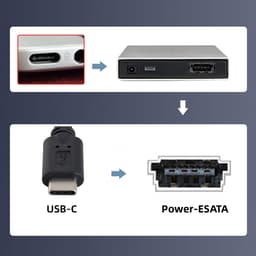 Usb-C naar eSATA Kabel voor Externe Harde Schijf (Hdd/Ssd) - 1 Meter — thumbnail 3