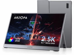 Arzopa Z3FC - Ultradun 2.5K Draagbare Monitor 16 inch – 180hz Gaming - Reisbundel met Beschermhoes – USB-C & Mini HDMI – Ingebouwde Kickstand – Voor Laptop, Mac & Smartphone & Switch — thumbnail 1