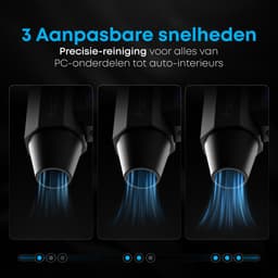 Goodly® pro 3-in-1 Auto Stofzuiger - Zuigen & Blazen - Oplaadbaar - 7 Opzetstukken - Kruimeldief - Handstofzuiger - Airduster - Zwart - Zaklamp — thumbnail 2