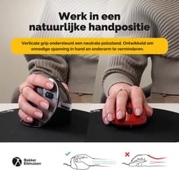 Evoluent Verticale Muis D – Draadloos – Medium – Uitvinder van de Verticale Muis – Ergonomisch Gevormd voor Comfort – Vermindert Polsbelasting – 4 DPI Standen – 6 Instelbare Knoppen (Windows) — thumbnail 2