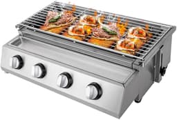 Rolu Gas BBQ – Gasbarbecue – Tafel Barbecue – Infrarood Systeem – 4 Branders – RVS – Draagbaar – Geschikt Voor LPG — thumbnail 1