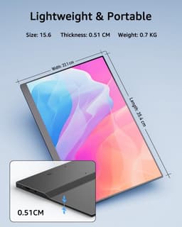 MELVRA Draagbare Monitor - 15.6 inch - Portable Monitor - 1920x1080 FHD - IPS Display - USB-C & Mini HDMI - Ingebouwde Luidsprekers - Inclusief Smart Cover - Laptop MacBook PC PS5 Xbox — thumbnail 2