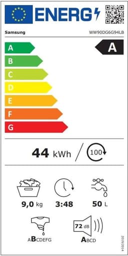 Samsung WW90DG6G94LBU4 wasmachine - voorlader - 9 kilo - A label - autodosering — thumbnail 3