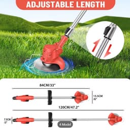 Machine ALLEEN 21V Grasmaaier Draadloze Grastrimmer Telescopisch Lichtgewicht Onkruidtrimmer 1500mAh Accu Elektrische Tuintrimmer — thumbnail 5