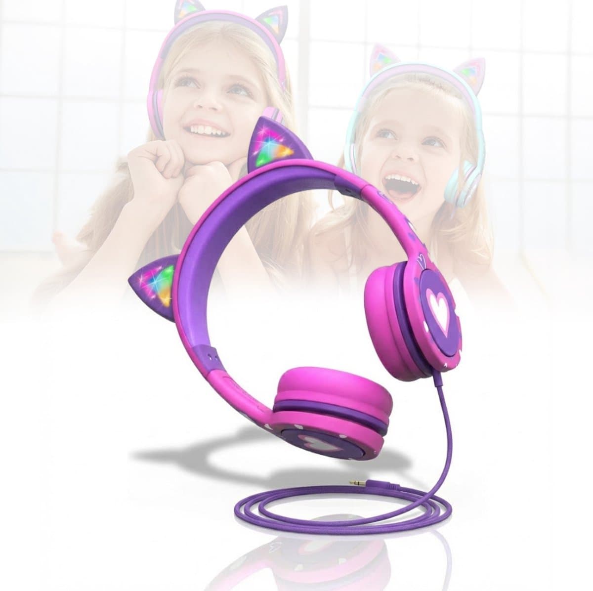 NBAP® Koptelefoon Kinderen met Draad - Gaming Headset - Roze — afbeelding 1