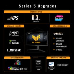 ASUS TUF Gaming VG27UQEL5A - 4K UHD Gaming Monitor - 4K 80Hz, FHD 310Hz Dual Mode - Stereo Speakers - 1ms - 27 inch — thumbnail 4