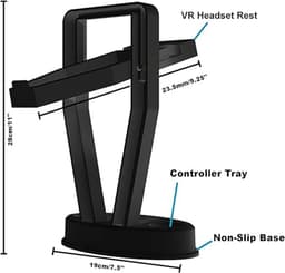 VR-Headset Standaard voor Meta Quest 3S / Quest 3 / Quest 2 & PS VR – Display & Opbergstand voor Headset en Controllers – Stabiele VR Storage Holder — thumbnail 4