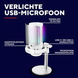 Trust GXT 238W Auron - USB Microfoon - Gaming en Streaming - Cardioïde - RGB Verlichting - Wit — thumbnail 5
