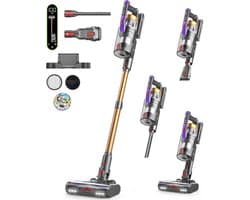 HandStofzuiger - Draadloze Stofzuiger - 550W Borstelloze Motor & 50kPa Zuigkracht - 70 Min Batterijduur & Anti-klit V-borstels - 7 Traps Filtering & Geur - Met LED Borstel & Scherm - Voor Thuis, Huisdieren & Auto