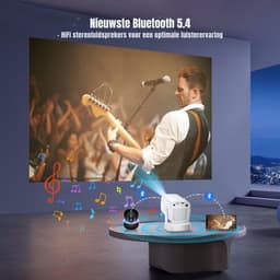 Aura® Draagbare beamer - Beamer - Projector - Mini Beamer - Wit - 20cm x 11cm x 10cm — thumbnail 2