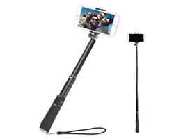 Gigicial Selfiestick - Statief Voor Telefoon - Draadloos Bluetooth Bedienbaar / Instelbare Lengte / Elegante Penvormige Vorm - 1 Stuk - Zwart
