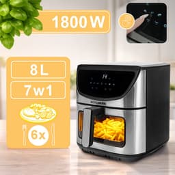 BERGMANN YA Air Fryer - 8L Capaciteit - 1800W - 7 Programma's - LED Touch Panel — thumbnail 9