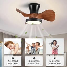Strakke Plafondventilator met Verlichting en Afstandsbediening - Dimbaar LED, Zomer/Winterstand — thumbnail 1