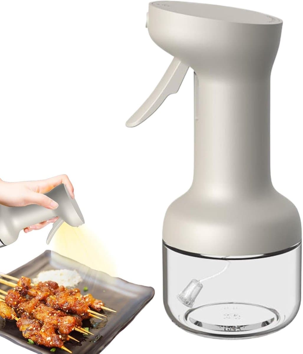 Kookoliesprayfles - Glazen olijfoliesprayfles - Multifunctionele oliefles - Geschikt voor airfryers, picknicks in de buitenlucht en het sprayen van sauzen - Geschikt voor grillen, bakken en koken - 280 ml — afbeelding 1