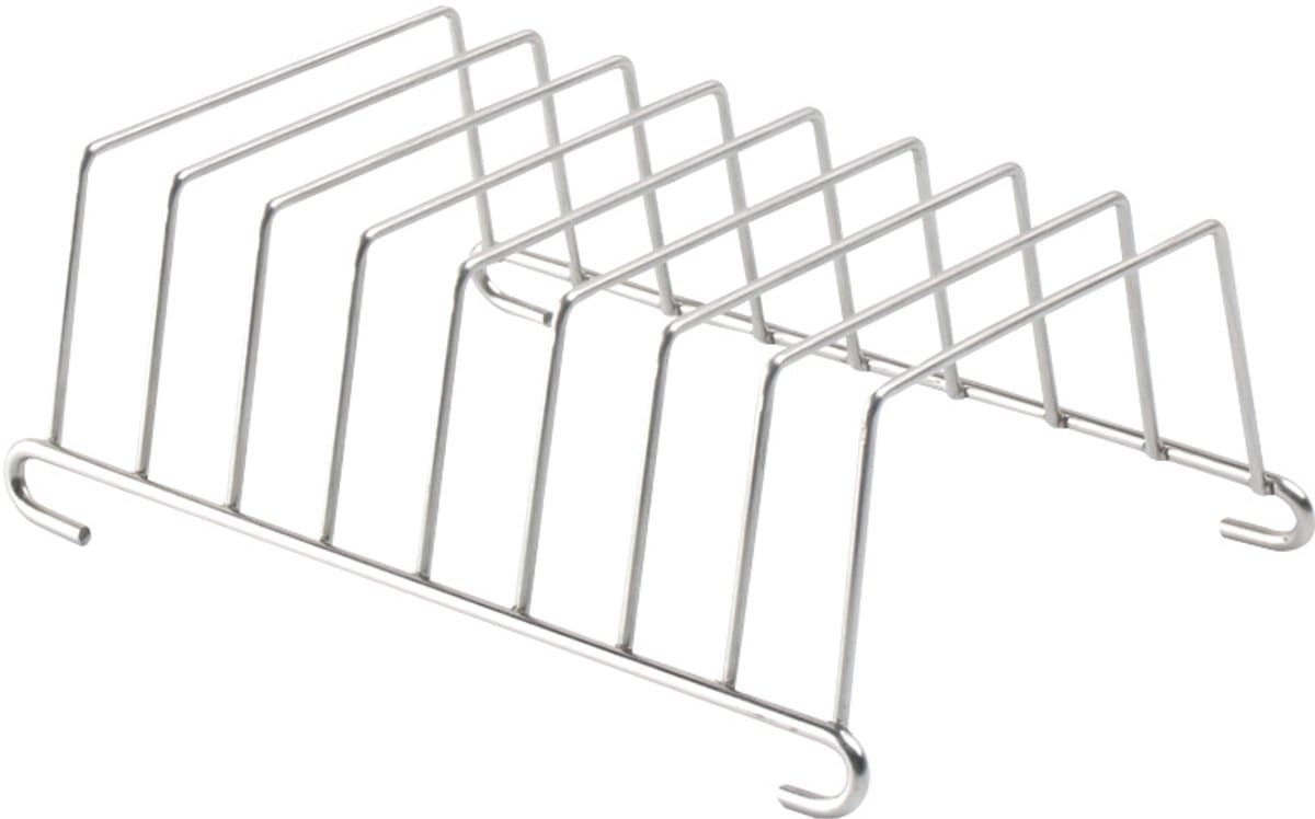 Zilveren broodrek met 8 vakken (gaas) – Rechthoekig opbergrek voor airfryer-accessoires – Roestvrijstalen toastrek, bakgerei & accessoires (2-pack) — afbeelding 1