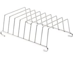 Zilveren broodrek met 8 vakken (gaas) – Rechthoekig opbergrek voor airfryer-accessoires – Roestvrijstalen toastrek, bakgerei & accessoires (2-pack)