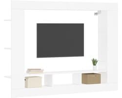 Tv-kast - Wandrek Media - Opbergen Entertainment - Zwevend Ontwerp - 152 x 22 x 113 cm - Wit
