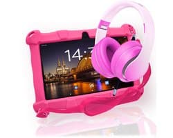 AngelTech Kinderpakket Slim - AngelTech Kindertablet Slim + AngelTech Kinderkoptelefoon - Combipakket - Kindertablet Vanaf 3 Jaar – Kinder Tablet – Kids Tablet - Tablet voor Kinderen- Roze