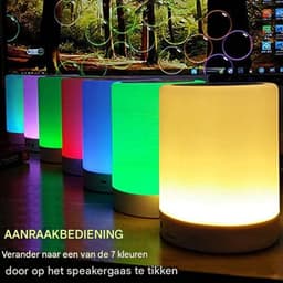 Crrynuo Luidsprekers - Bluetooth speaker - Patje Licht- draadloze - Aanraken - Kleurrijk - Wit — thumbnail 5