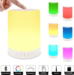Crrynuo Luidsprekers - Bluetooth speaker - Patje Licht- draadloze - Aanraken - Kleurrijk - Wit — thumbnail 1
