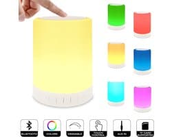 Crrynuo Luidsprekers - Bluetooth speaker - Patje Licht- draadloze - Aanraken - Kleurrijk - Wit
