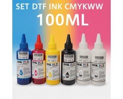 InktMaster DTF CMYKWW Inkt - Voor Epson printers - 6 flessen van 100 ml