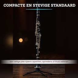 Somstyle Opvouwbare Klarinet & Dwarsfluit Standaard Houder - Anti Slip Muziekstandaard - Zwart — thumbnail 5