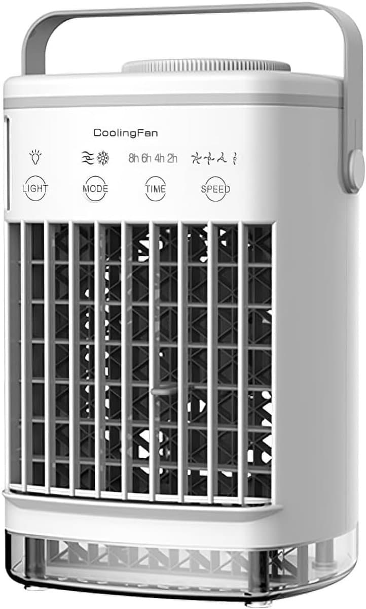 Ventilator-kleine ventilator-Draagbare luchtkoeler - Mini mobiele airconditioner - Persoonlijke verdamperluchtkoeler - Tijdfunctie en 7 LED-lampjes - Luchtkoelers voor thuis - Kantoor - Slaapkamer — afbeelding 1