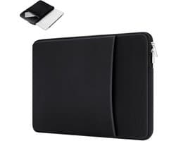 Laptophoes Zwart 15 6 inch - Laptophoes - Laptoptas - Laptop Sleeve - Laptop Case - Laptop Cover - Laptop Hoes Neopreen - Laptophoes 15 inch - Laptop tas 15/15,6 inch - Schokbestendig - Krasbestendig - met ritssluiting - voor dames / heren - Zwart