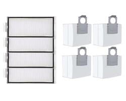 Geschikt voor Roborock T8/Q7+ / Q7 Max+ - HEPA-filter voor robotstofzuigers - Stofzakken - Vervangingsonderdelen - 4 filters + 4 stofzakken