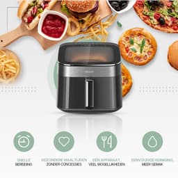 4Swiss ABB-025 SkylightView - Airfryer - 6.5L - 1700W - Glas - Touchscreen Display - Zwart — thumbnail 8