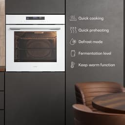Klarstein Inbouwoven Velaire 74 l elektrische oven, 13 standen, touchbediening, energieklasse A+, geëmailleerde binnenkant, driedubbele beglazing, geïntegreerde enkele oven, 60 cm, mat en glazen design, wit - 74L - voor Keuken — thumbnail 9