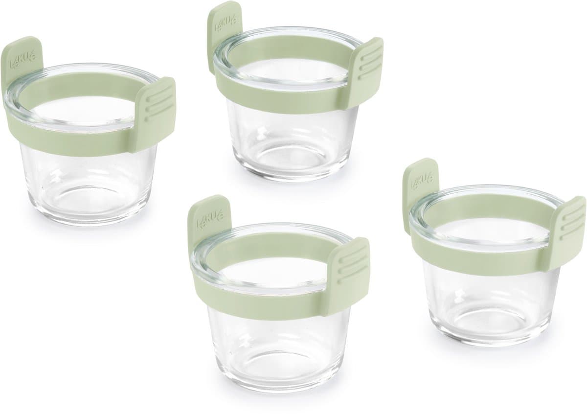 Lékué Airfryer Mini Ovenschaal ø 11 cm - Set 4-delig - Glas - Transparent — afbeelding 1