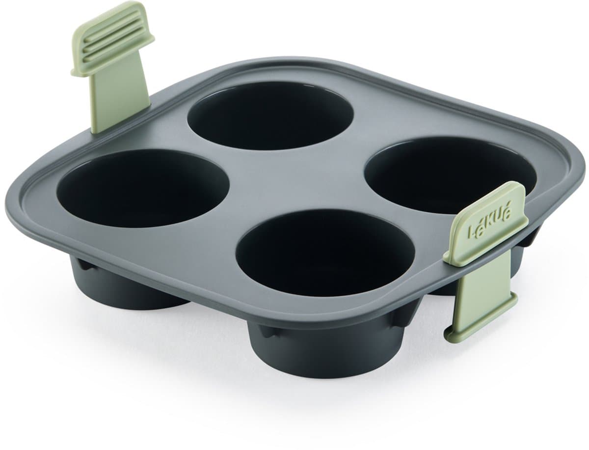 Lékué Airfryer Bakvorm 4 Muffins - Siliconen - Grey — afbeelding 1