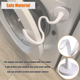 Deurstopper en stopper voor wasmachine met voorlader - Magnetische deurstopper voor wasmachine met 2,6 inch magneetvoet, verwijderbare deurstopper voor wasmachine. Houdt de deur van de wasmachine open om geurtjes te voorkomen (wit). — thumbnail 5