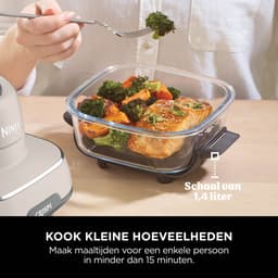 Ninja CRISPi 4-in-1 compact glazen kooksysteem - Airfryer, Roast, Recrisp, Keep Warm - Inclusief twee glazen schalen van 3.8L en 1.4L en bijpassende deksels - 2 Crisper-Plates - Grijs - FN101EUST — thumbnail 8