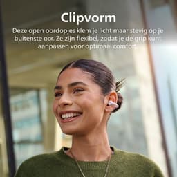 PHILIPS TAQ2000WT/00 Draadloze open-ear oortjes - Oorhaakjes - Open-ear pasvorm - 28 uur afspeeltijd - Bluetooth multipoint - IPX4 - App control - Bediening op de oorhaakjes - Wit — thumbnail 4