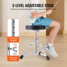 3-delig Kinder Drumstel – 14 Inch Beginner Drumset met Verstelbare Zit, Becken, Pedalen – 20 cm Tom, 25 cm Snare, 35 cm Bass Drum – Starterset voor Kinderen – Blauw — thumbnail 2