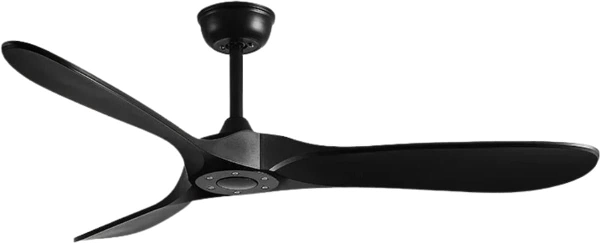 Livano Plafondventilator - Met Verlichting - Plafond Ventilator - Met Lamp - Plafonniere Met Ventilator - Zwart - 152cm — afbeelding 1