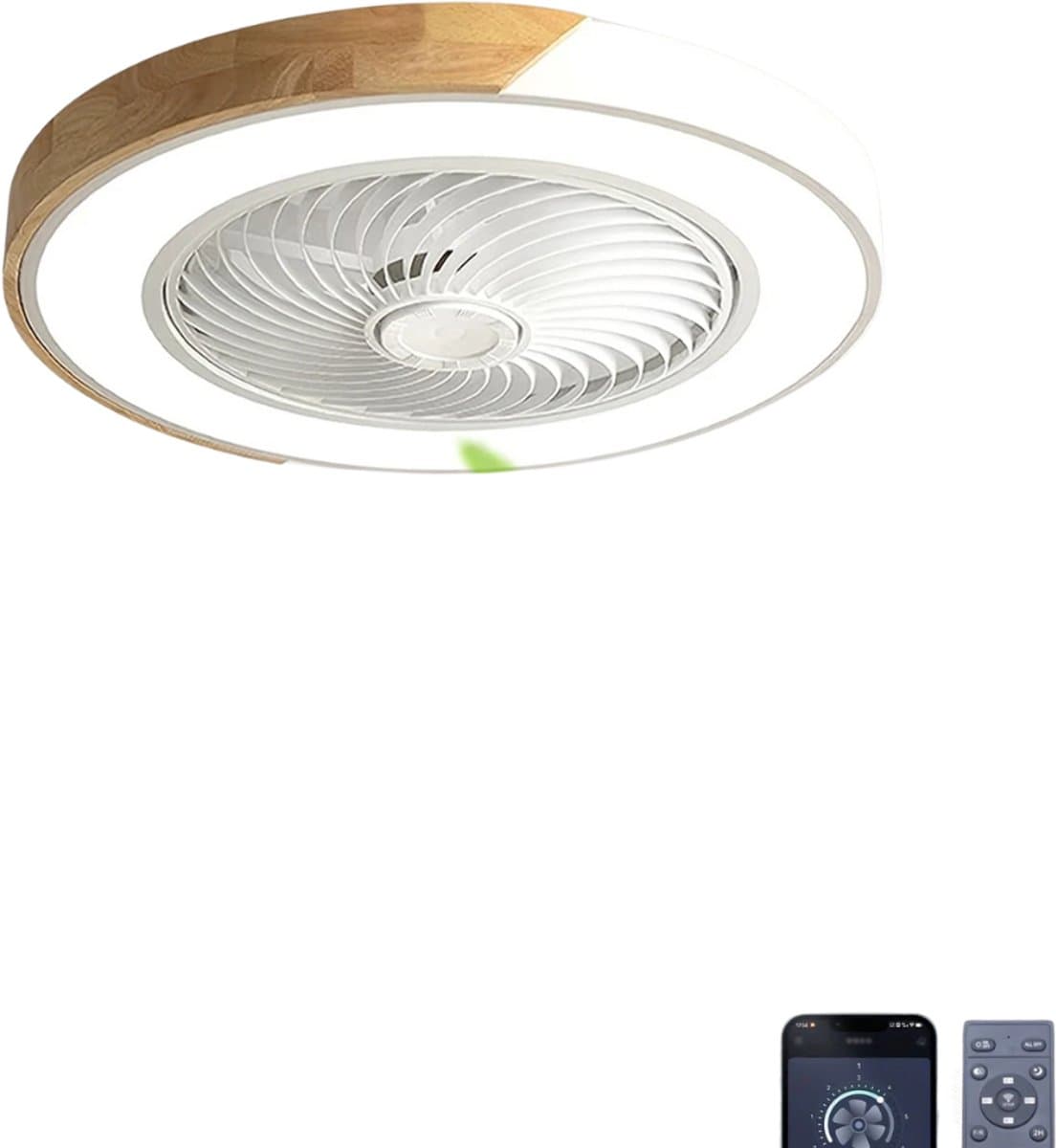 Bovista Plafondventilator - Met Verlichting - Plafond Ventilator - Met Lamp - Plafonniere Met Ventilator - Met Licht - Wit — afbeelding 1