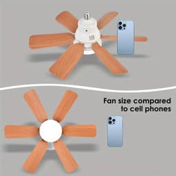 Bovista Plafondventilator - Met Verlichting - Plafond Ventilator - Met Lamp - Plafonniere Met Ventilator - Met Licht - Zwart/Hout - 51cm — thumbnail 3