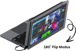 VisionMate Portable Monitor 15.6 inch Tri-screen - 1 Kabel Variant - Draagbare Monitor voor Laptop - USB-C & USB - Extra scherm laptop - Icd Display - Draagbaar laptop beeldscherm uitbreider - Plug & Play — thumbnail 2