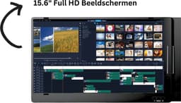 VisionMate Portable Monitor 15.6 inch Tri-screen - 1 Kabel Variant - Draagbare Monitor voor Laptop - USB-C & USB - Extra scherm laptop - Icd Display - Draagbaar laptop beeldscherm uitbreider - Plug & Play — thumbnail 3
