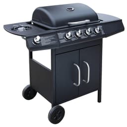 vidaXL Gasbarbecue 4+1 kookzone zwart — thumbnail 4