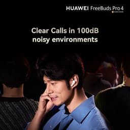 HUAWEI FreeBuds Pro 4 Zwart – Dual Driver True Sound – Stabiele & Heldere Gesprekken tot 100 dBi Omgevingsgeluid – Intelligent Dynamic ANC – 33 Uur Luisterplezier op één Volledige Oplading – Naadloze Schakeling tussen iOS & Android Apparaten — thumbnail 4
