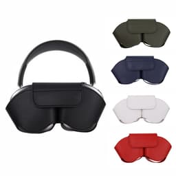 Case Accessoires - Koptelefoonhoesje - Leren hoesje - Krasbestendig, stofdicht, draagbaar reishoesje - Stofdichte reistas - Opbergtas voor koptelefoon - Compatibel met Apple Airpods Max smart case - Zwart — thumbnail 2