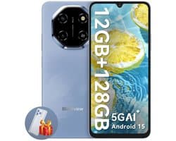 Blackview SHARK 6 Smartphone 5G AI - DUAL SIM - 12 GB RAM - 128 GB ROM - Octa Core - Android 15 - 6,88 inch - NFC - Blauw