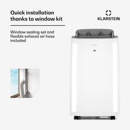 Klarstein Mobiele airconditioner met luchtafvoerslang, 3-in-1 airconditioner met ventilator, luchtontvochtiger & nachtmodus, Kleine & draagbare airconditioner voor thuis & op kantoor, Laag verbruik, 12000 BTU,35 kW - voor Kantoor — thumbnail 7