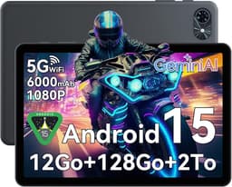 TABWEE Tablet T80 - 5G WiFi - Gemini AI - 12GB RAM - 128GB ROM - 6000 mAh - Android 15 - Bluetooth 5.0 - 1080P - Grijs — thumbnail 1